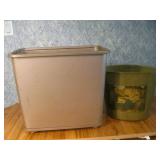 Two Vintage Metal Waste Baskets Largest 15'