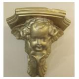 7' Long Plaster Wall Shelf Cherub