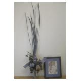 Floral Swag & Framed 9x 11 Bird Print