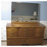 52x 18x 61 MCM Wood Dresser W/Mirror