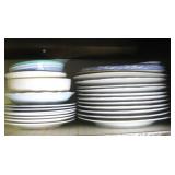 Shelf Assorted Plates & Bowls Pictured Largest 11'