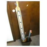 Waste Basket W/Yard Stick, Wire & More