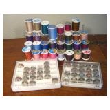 Assorted Bobbins & Spools Of Thread
