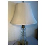 31' Tall Glass Table Lamp W/Shade Some Wear