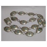 Sterling Silver Turquoise Concho Belt Halllmarked
