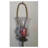13' Metal & Glass Wall Candle Sconce