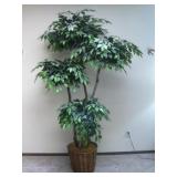 80' Tall Faux Tree In Basket Planter