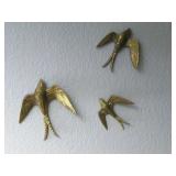 Three Plastic Swallow Wall Decor Largest 7'