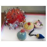 Five Assorted Pin Cushions Largest 6'