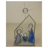 7' Stained Glass Nativity Candle Holder