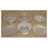 Six Assorted Glass Serving Dishes Largest 5'