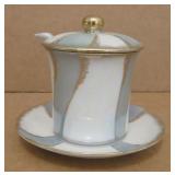 4' Porcelain Sugar Dish W/Lid, Spoon & Plate