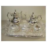 Vintage Silver On Copper Tea Coffee Set See Info