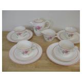 Miniature Porcelain Tea Set Tallest 4.5'