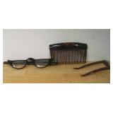 Vintage Glasses, & Hair Cobs Shown Some Damage