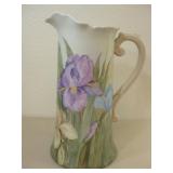 12' Tall Porcelain Hand Painted Pitcher