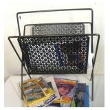 16x 11x 19 Metal Magazine Rack W/Contents
