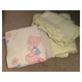 Four Vintage Baby Blankets Largest 22x 36