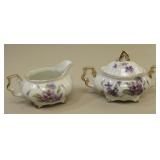 3' Tall Porcelain Sugar & Creamer W/Lid