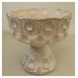 7' Tall Vintage Pottery Pedestal Dish