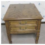 21x 27x 21 Vintage Wood Side Table W/Drawer