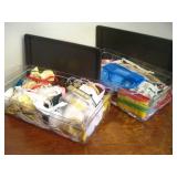 Two Plastic Organizers W/Ribbons, Lace & Trim
