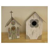 Two Wood Decorative Birdhouse Tallest 8'