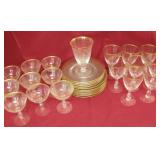 Gold Rimmed Stemware & Plates Shown Tallest 6'