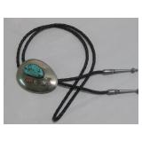Silver Tone Multi Stone Bolo Tie Unmarked