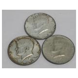 3- 1967 Kennedy Half Dollars 40% Silver