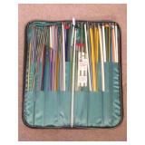 15' Zip Case W/Assorted Vintage Knitting Needles