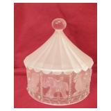 8' Tall Goebel Crystal Carousel Lidded Dish