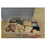 23x 16x 6 Rubbermaid Bin W/Vintage Linens & More