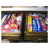 Two Drawers Baggies, Saran Wrap & More