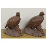 Pair 7.5' Tall Resin Sand Filled Bird Statues