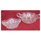 Vintage Glass Relish Dishes Widest 10'