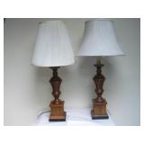 Two 36' Tall Wood Table Lamps See Info Works