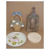 Four Decorative Kitchen Items Largest 12'