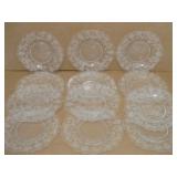 Twelve 8' Fostoria Etched Glass Plates