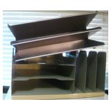 Two Vintage Metal File Paper Holders Largest 16'