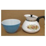 Pyrex Bowl & Corning Ware Coffee Pot