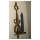 19' Tall Metal Wall Candle Holder & Candle