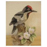 6' Tall Porcelain Woodpecker By Sadek
