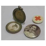 Vintage Locket & Pins Shown Unmarked