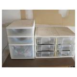 Two Plastic Drawers W/Contents Largest 24'