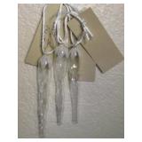 Three 5' Glass Icicle Ornaments