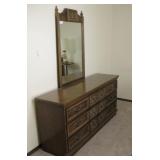66x 18x 74.5 Vintage Wood Dresser W/Mirror