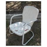 Vintage Metal Patio Chair Worn Paint