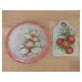 Two Hand Painted Porcelain Pieces Largest 6.5'
