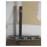 Four Assorted L Rulers, Level & More